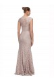 Sweetheart Neckline Cap Sleeves Lace Prom Dress with Twist