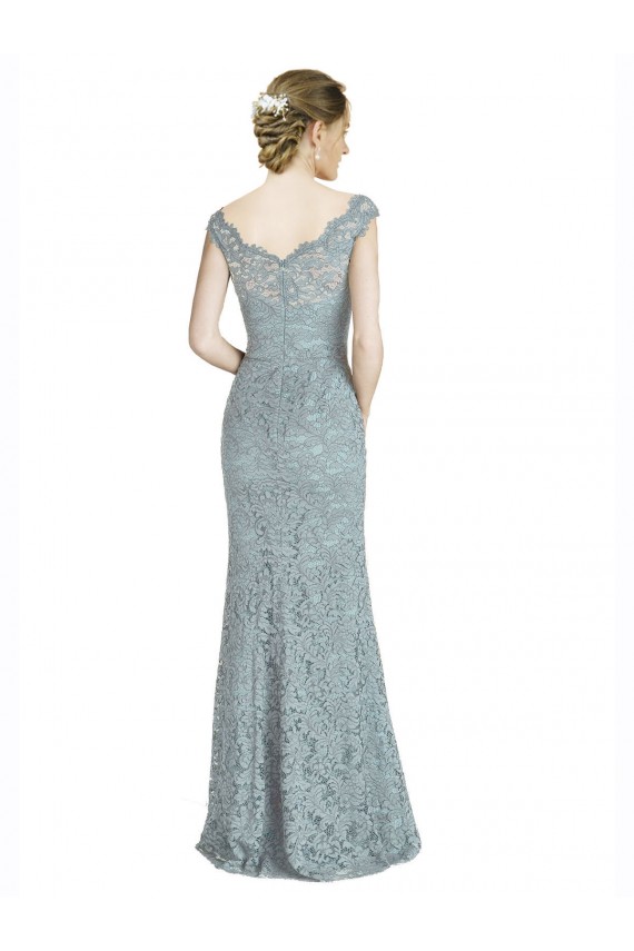 Off the Shoulder Mermaid Lace Prom Dress with Cap Sleeves