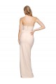 Full Length Low Back Strapless Crepe Prom Dress with Thigh High Side Split