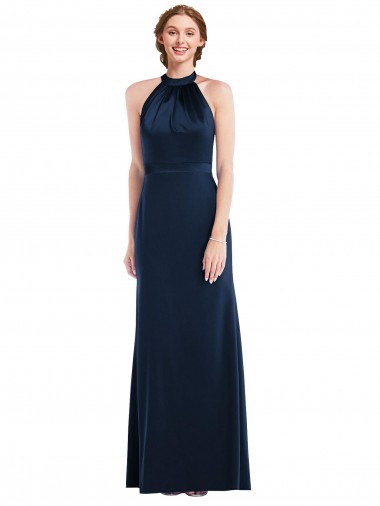 Cheap High Neck Open Back Long Maxi Prom Dress Canada