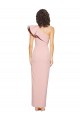 Full Length One Shoulder Crepe Prom Dress with Side Leg Split